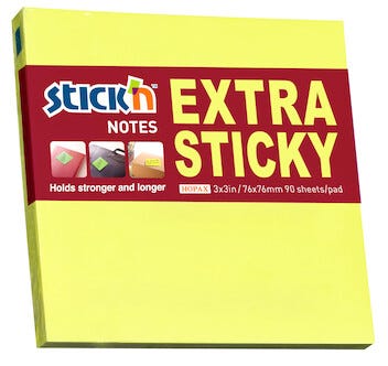 Notisblock Stick'n Extra Sticky 76x76 mm