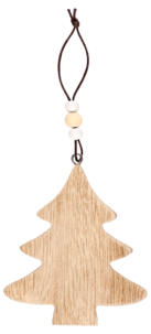 Juletrepynt i tre, 3-pakning