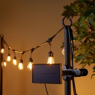 Ljusslinga utomhus solcell glödlampor timer, 11 m