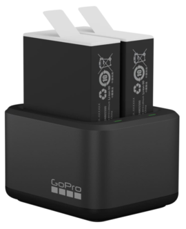 Dual Battery Charger + 2 batterier till GoPro Hero 9/10/11/12