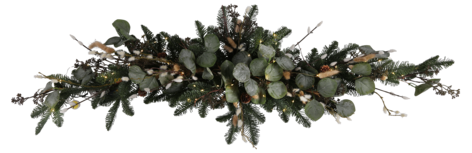 Pöytäkoriste joulu, valoketju ja kuusenhavu, 120 cm