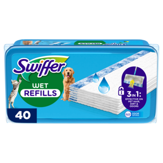 Swiffer Wet Pet fuktiga rengöringsdukar refill, 40-pack
