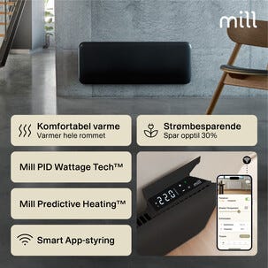 Mill Invisible Smart wifi-ovn Gen. 4, svart, 1300 W
