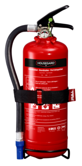 Houseguard liten brandsläckare, pulver 2 kg, röd