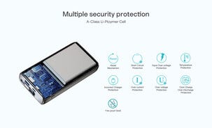 Powerbank med sladd, USB-C, 20 000 mAh