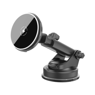 Magnetisk mobilholder med Qi2 trådløs lading, sugekopp