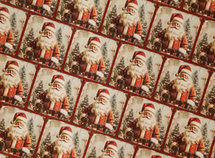 Joulupaperi, vanhanajan joulutonttuja, 4 m x 70 cm