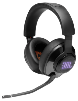 JBL Quantum 400 gaming headset med RGB, surround och DTS