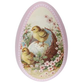 Påskägg plåt, med påskmotiv, 14,5 cm