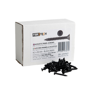 Fibrotech panelskruv TX20 för akustikpanel, svart, 100-pack