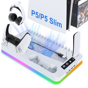 Exibel 4-i-1-ställ med kylning för PS5/PS5 Slim