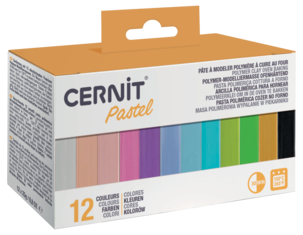 Cernit polymerleire, 12 farger, 25 g