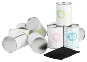 Kasta ner burkar, klassiskt tivolispel, 4 +