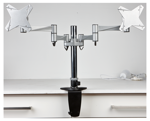 TV-/näyttöteline pöydälle, 2 näytölle, Exibel