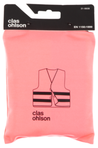 Refleksvest, rosa, Clas Ohlson