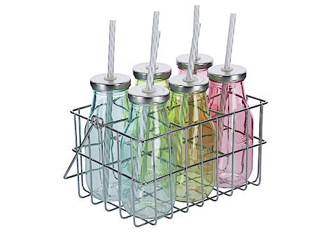 Lasipullot ja pillit