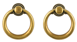 Håndtak med ring, antikk gull