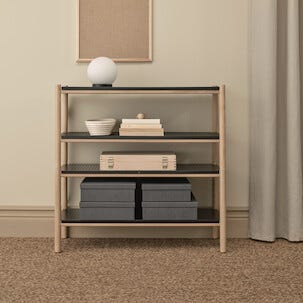 Förvaringsbox med läderhandtag 2-pack, mörkgrå