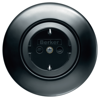 Hager serie 1930 énveis innfelt stikkontakt med ramme, porselen