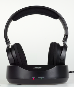 Oppladbare hodetelefoner med sender