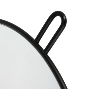 Rundt speil svart ramme 50 cm