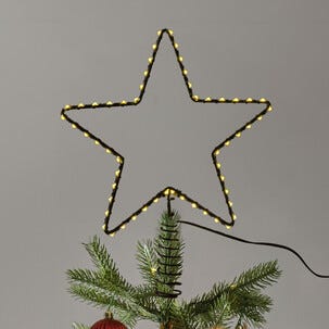 Julgransstjärna med belysning metall svart 20 cm Northlight