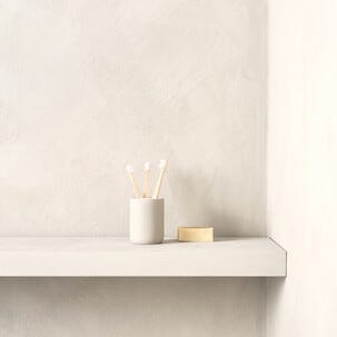 Tannglass med rominndeling, beige