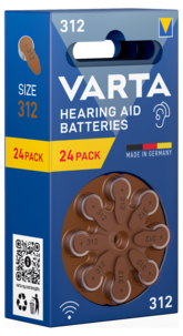 Varta HAB 312 hörapparatsbatteri 1,4 V, 24-pack