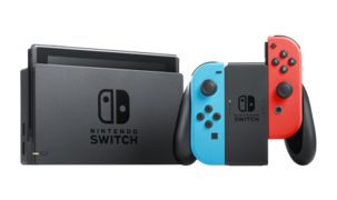 Nintendo Switch med Neon Blue / Neon Red Joy-Con, spelkonsol