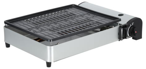 Liten portabel gasolgrill med keramisk beläggning