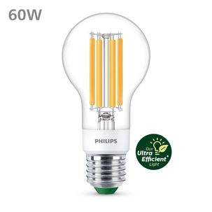 Varmvit dimbar LED-lampa E27 A60 4 W, Philips Ultra Efficient