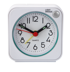 Väckarklocka analog batteri, vit
