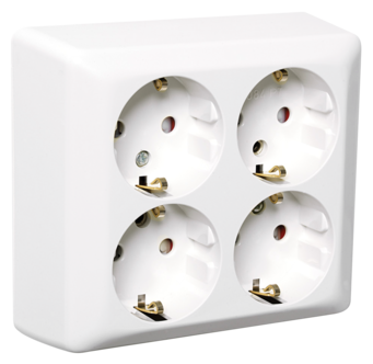 Elko RS utenpåliggende stikkontakt 4-veis