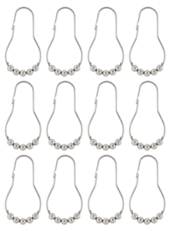 Duschdraperiringar krom, 12 stycken