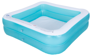 Lite barnebasseng i plast, oppblåsbart, 145 × 145 cm