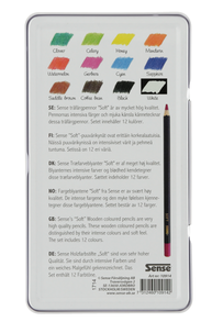 Träfärgpennor Sense Soft Colouring 12-pack