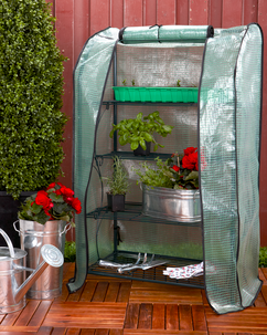Miniväxthus/blomhylla