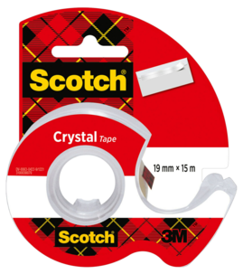 Scotch Crystal tejphållare med klar tejp, 15 m
