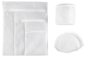 Vaskeposer med glidelås, hvite, 6-pakning