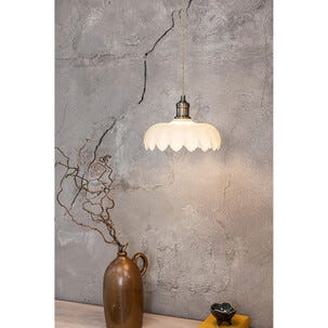 Markslöjd Kurage taklampe glass og antikk messing-look