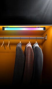 Exibel 360 RGB vegg- og bordlampe med fjernkontroll, 41 cm