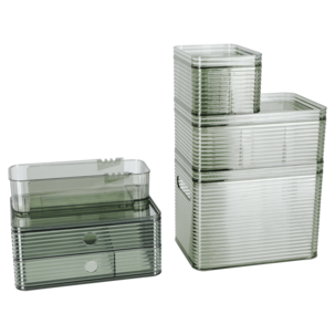 Pinottava säilytyslaatikko, kansi, läpinäkyvä vihreä