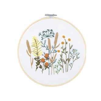 DIY-kit broderi Ängsblommor, nybörjare, från 12 år