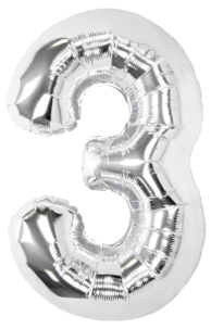 Stor sifferballong silver 82 cm, 0-9, 1-pack
