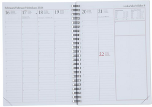 Ukekalender 2025 / 2026 A5, spiralinnbundet