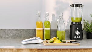 Glasflaska med snäpplock