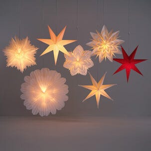 Suuri paperitähti höyhenet valkoinen, 70 cm, Northlight