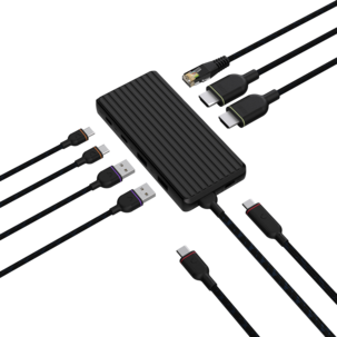 Unisynk USB-C hub 9-portar med 2 x HDMI, USB-C mm