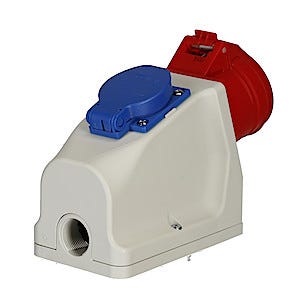 Vägguttag 3-fas + Schuko