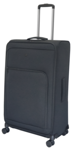 Myk, stor trillekoffert med 4 hjul, svart